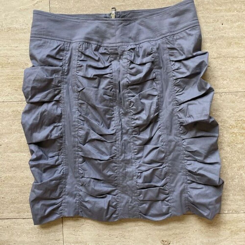 Cotton Club Size L Gray Faux Wrap Ruffle Hem Midi‎ Skirt